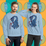 A Friend In Need. Buy this light blue soft and comfy crewneck sweatshirt featuring weird and original artwork from Danica Daydreams.