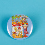 Blue Soft Slumber Art Pin Button By Danica Daydreams On A Blue Background