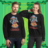 Cosmic Disco. Buy this black soft and comfy crewneck sweatshirt featuring weird and original artwork from Danica Daydreams.