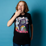 The Peepstar Life. Buy this black soft graphic tee shirt featuring weird and original artwork from Danica Daydreams.