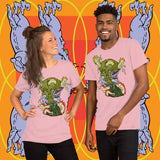 Overtaken. Buy this pink soft graphic tee shirt featuring weird and original artwork from Danica Daydreams.