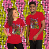 Peculiar Path. Buy this red soft graphic tee shirt featuring weird and original artwork from Danica Daydreams.