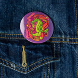 Purple Captive Gaze Art Pin Button By Danica Daydreams On A Jean Jacket
