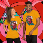 Snail Gardens. Buy this gold soft graphic tee shirt featuring weird and original artwork from Danica Daydreams.