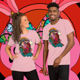 Snail Gardens. Buy this pink soft graphic tee shirt featuring weird and original artwork from Danica Daydreams.