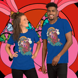 Snail Gardens. Buy this true royal blue soft graphic tee shirt featuring weird and original artwork from Danica Daydreams.