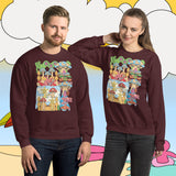 Soft Slumber. Buy this maroon soft and comfy crewneck sweatshirt featuring weird and original artwork from Danica Daydreams.
