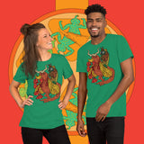 Strange Companions. Buy this green soft graphic tee shirt featuring weird and original artwork from Danica Daydreams.