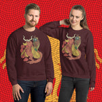 Strange Companions. Buy this maroon soft and comfy crewneck sweatshirt featuring weird and original artwork from Danica Daydreams.
