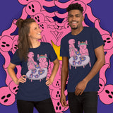 Tea Time. Buy this navy soft graphic tee shirt featuring weird and original artwork from Danica Daydreams.