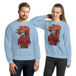 Octo Hippie. Buy this light blue soft and comfy crewneck sweatshirt featuring original artwork from Danica Daydreams.