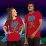 Chaotic Mind. Buy this red soft graphic tee shirt featuring weird and original artwork from Danica Daydreams.