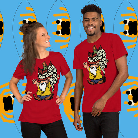 Joyful Company. Buy this red soft graphic tee shirt featuring original artwork from Danica Daydreams.