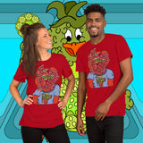 Late Night Crunch. Buy this red soft graphic tee shirt featuring weird and original artwork from Danica Daydreams.