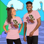 Lazy River. Buy this pink soft graphic tee shirt featuring weird and original artwork from Danica Daydreams.