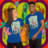 Octo Snack. Buy this true royal blue soft graphic tee shirt featuring weird and original artwork from Danica Daydreams.