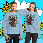 Pickle Playground. Buy this light blue soft and comfy crewneck sweatshirt featuring weird and original artwork from Danica Daydreams.