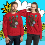 Pickle Playground. Buy this red soft and comfy crewneck sweatshirt featuring weird and original artwork from Danica Daydreams.