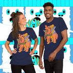 Slithering Surprise. Buy this navy soft graphic tee shirt featuring original artwork from Danica Daydreams.