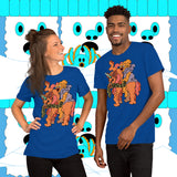 Slithering Surprise. Buy this true royal blue soft graphic tee shirt featuring original artwork from Danica Daydreams.