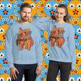 Slithering Surprise. Buy this light blue soft and comfy crewneck sweatshirt featuring original artwork from Danica Daydreams.