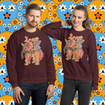 Slithering Surprise. Buy this maroon soft and comfy crewneck sweatshirt featuring original artwork from Danica Daydreams.