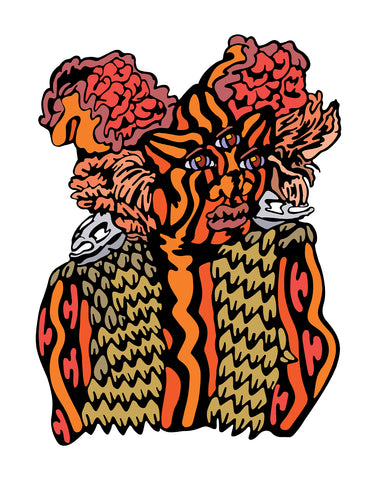 The Mighty Fishy Fish King 11x14 art print.
